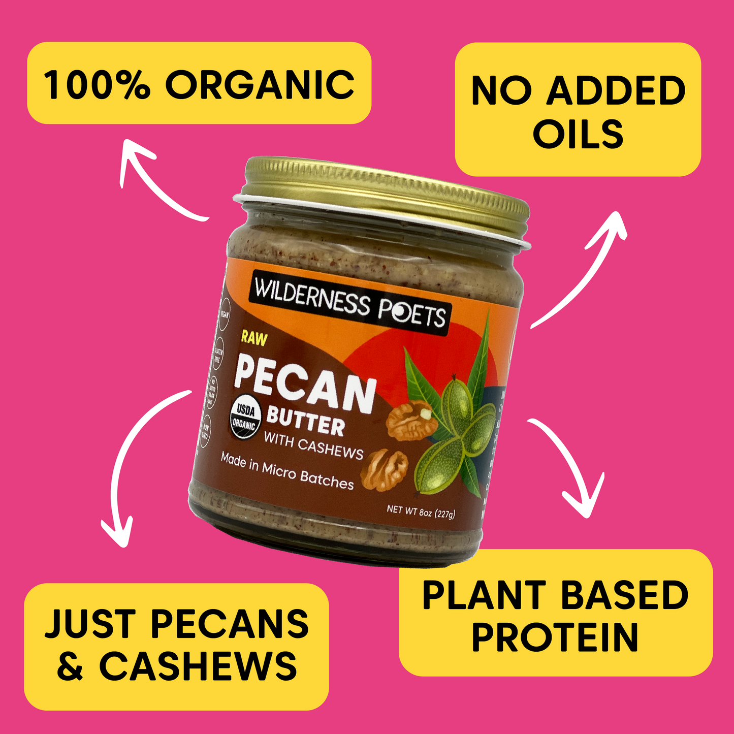 Pecan Butter with Cashews - Organic