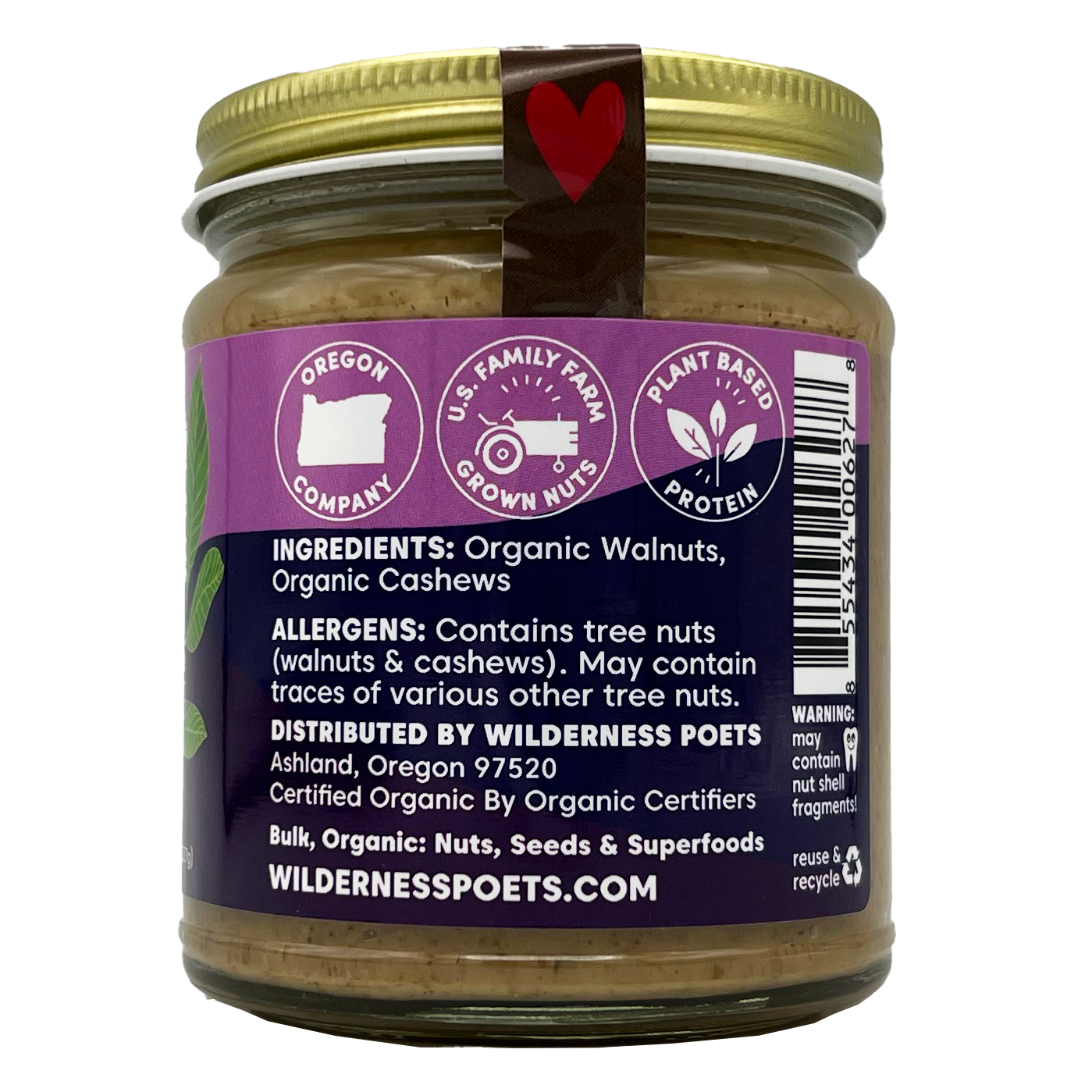 Walnut Butter with Cashews - Organic