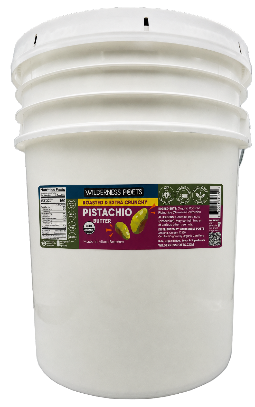 Pistachio Nut Butter - Organic, Roasted, Extra Crunchy