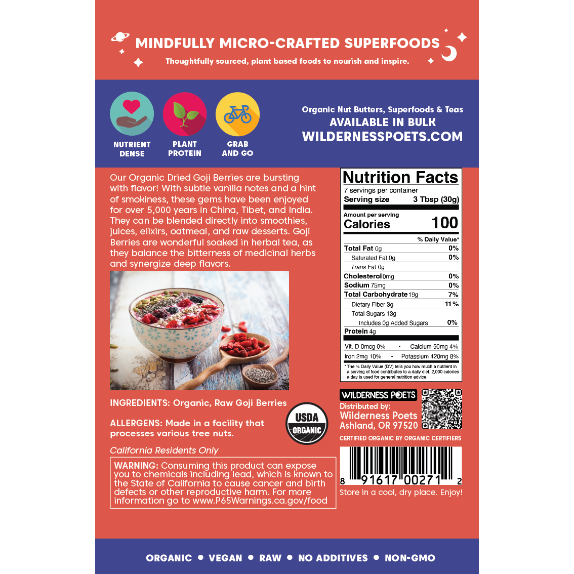 Goji Berries - Dried, Organic