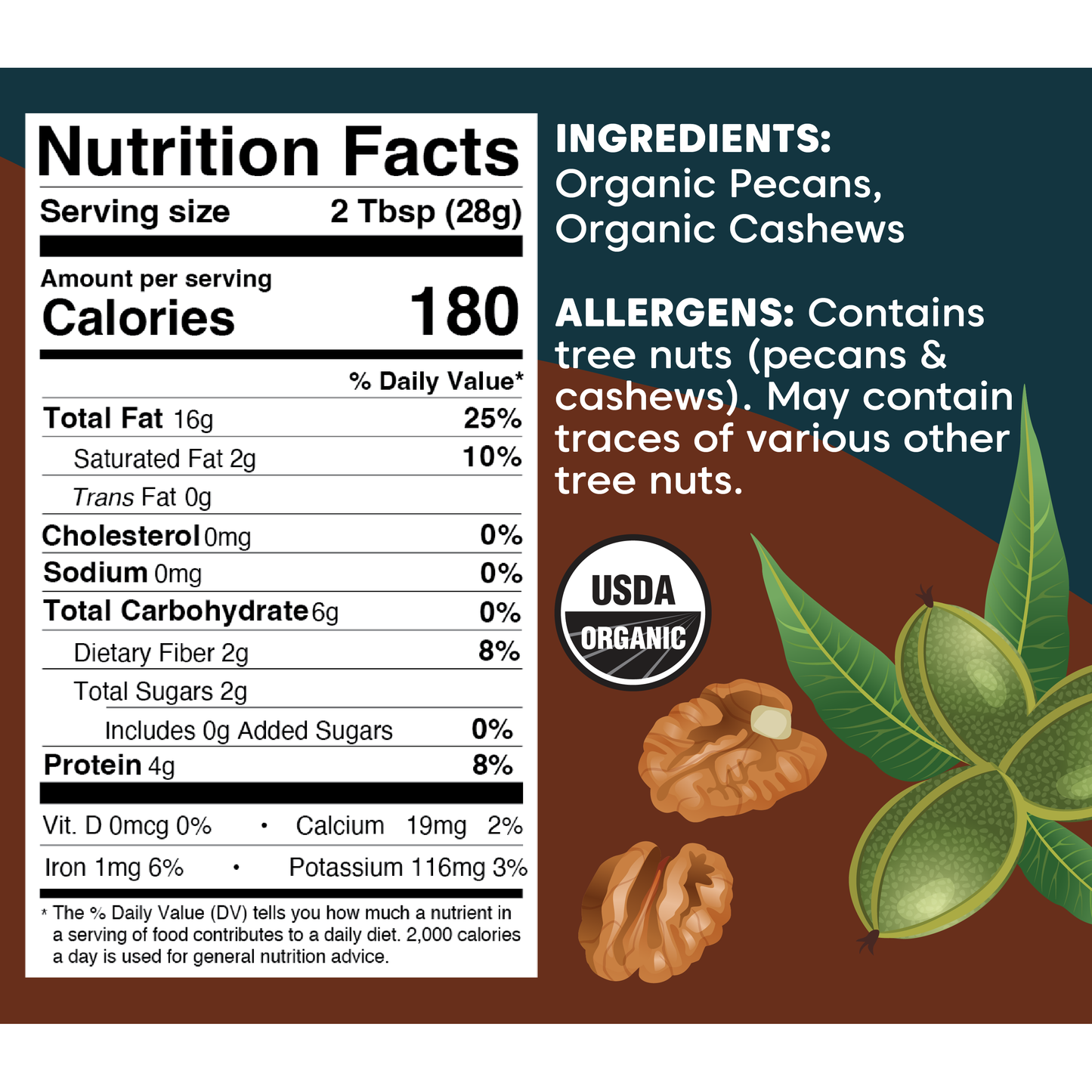 Pecan Butter with Cashews - Organic