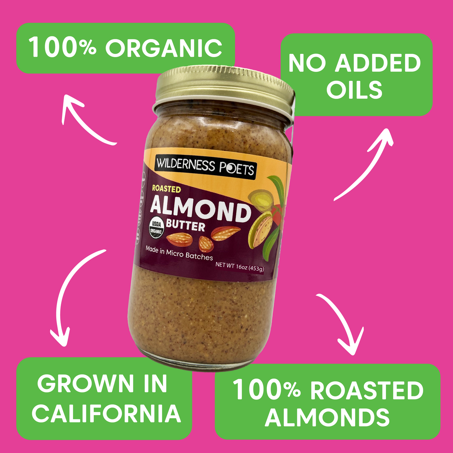 Almond Butter - Roasted, Organic