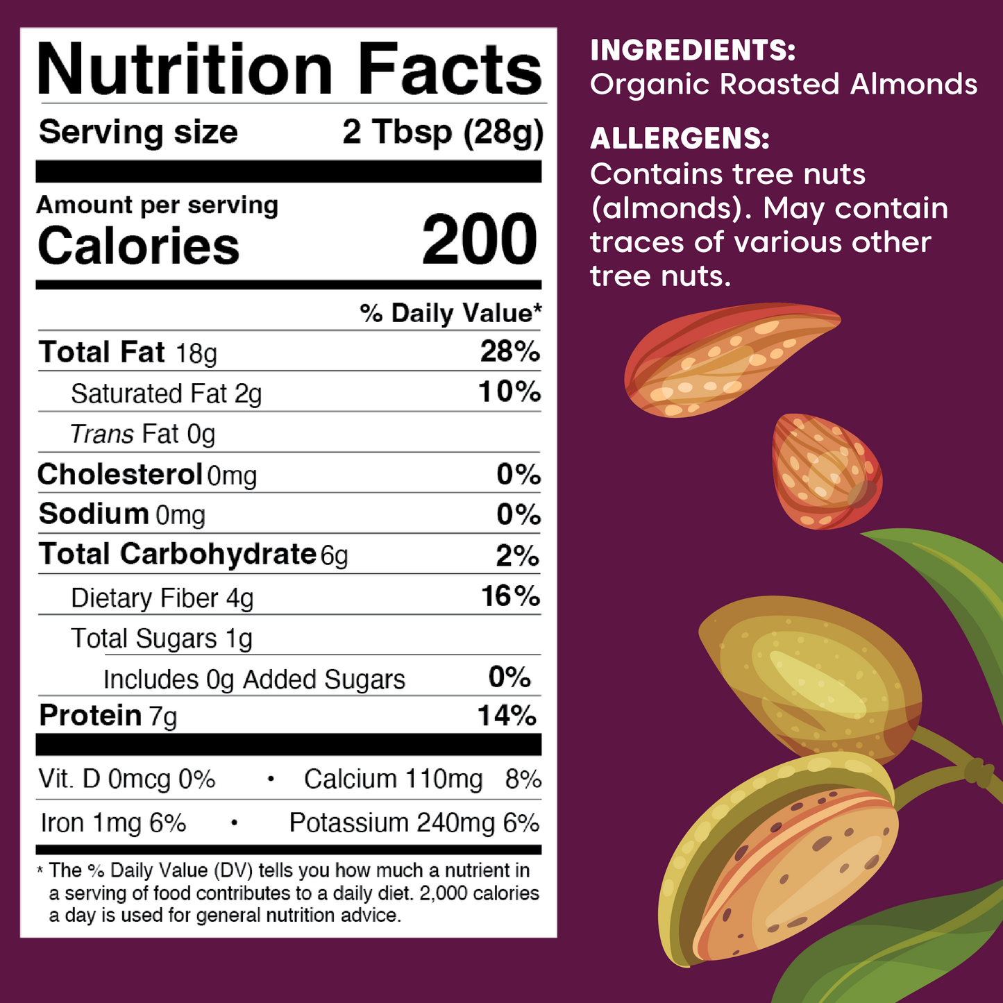 Almond Butter - Roasted, Organic