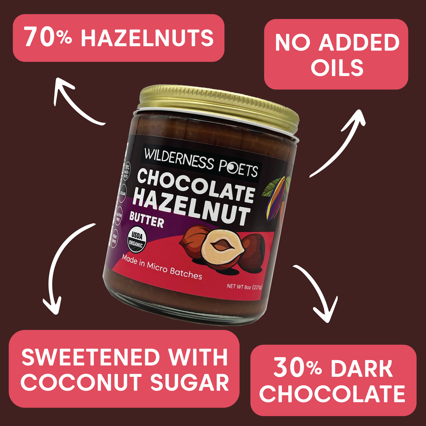 Chocolate Hazelnut Butter - Organic