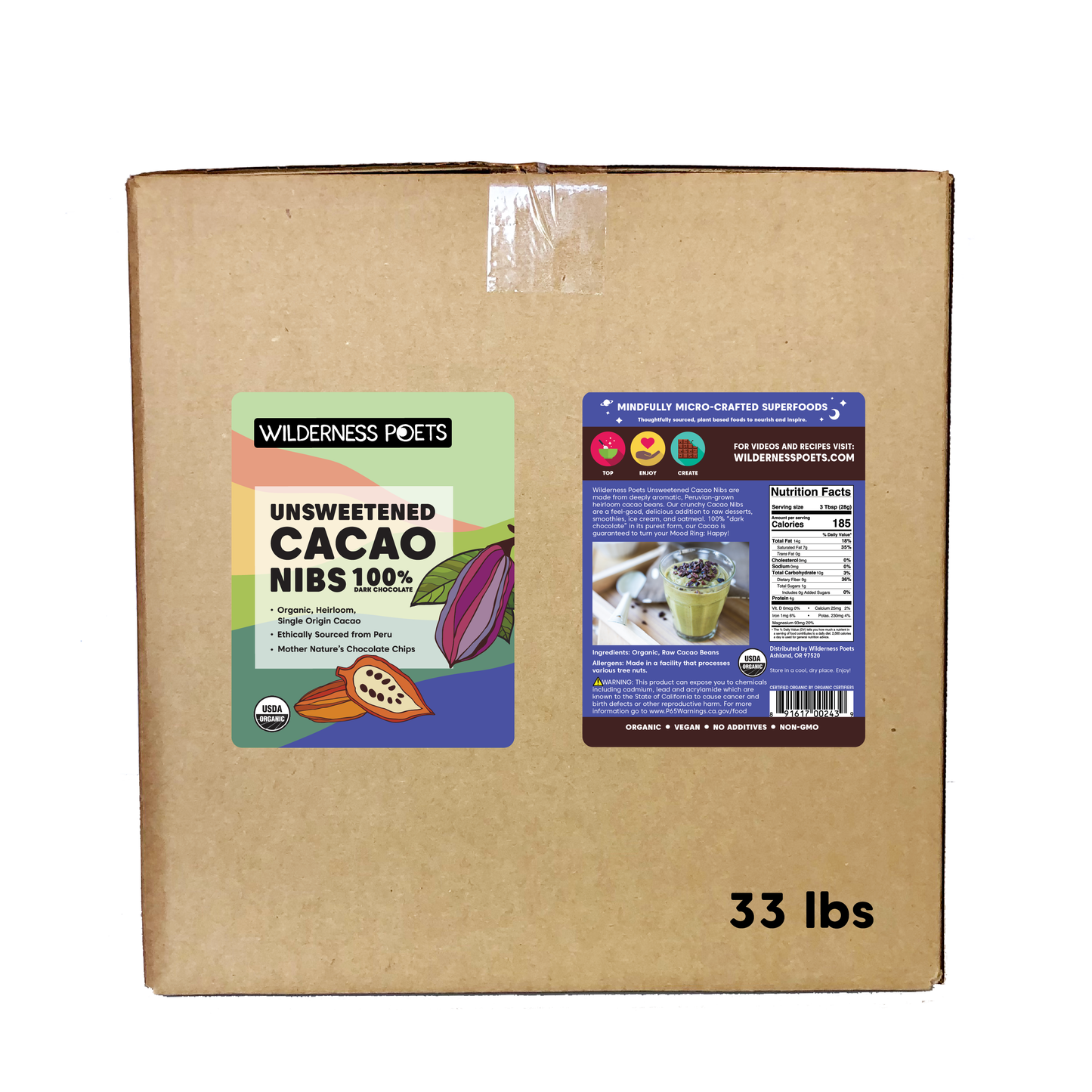 Cacao Nibs - Unsweetened, Organic