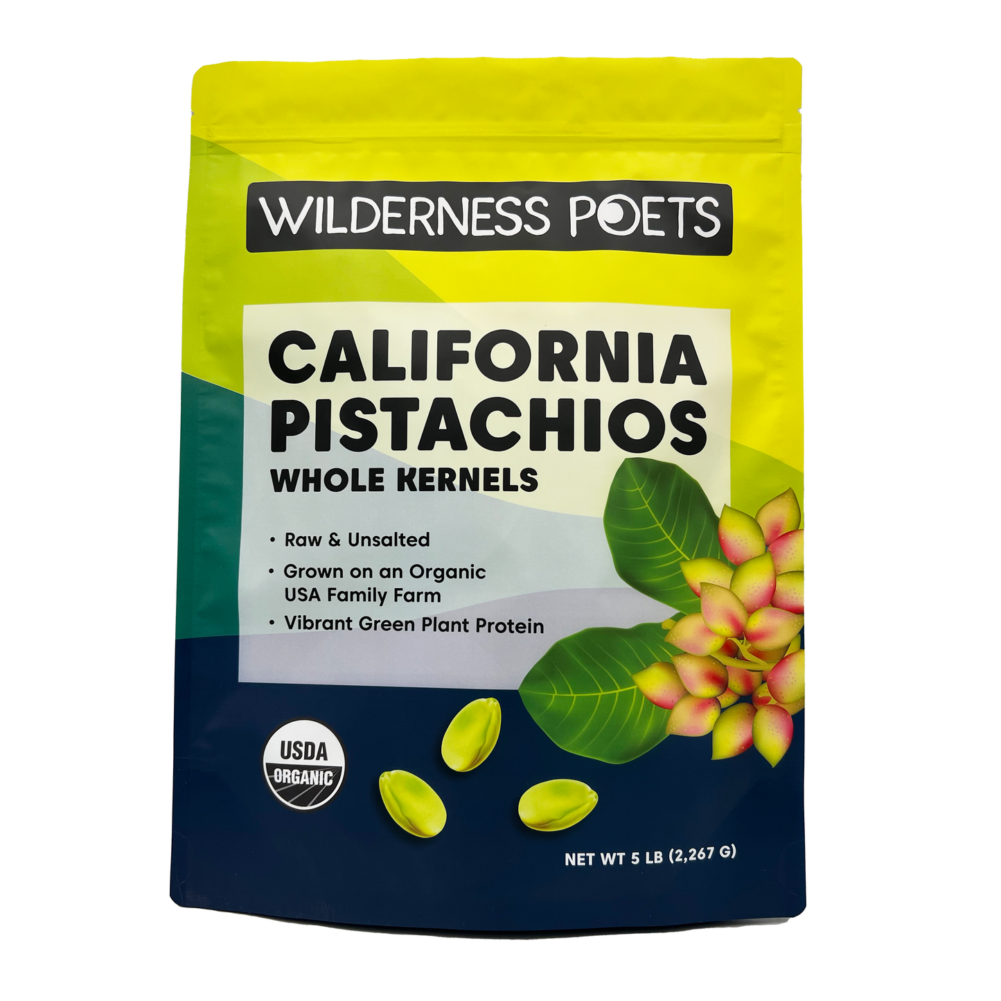 Pistachios - California Grown, Whole Kernels, Organic, No Shell