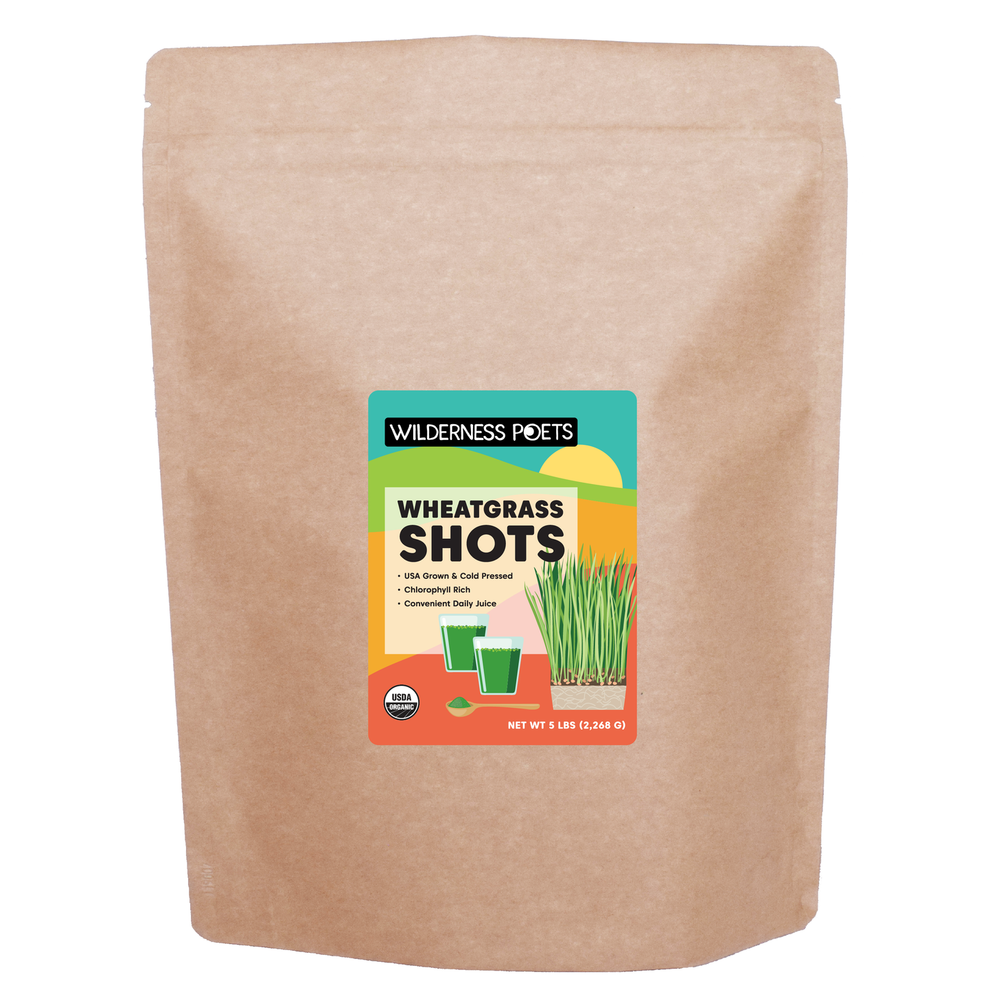 Wheatgrass Shots - Juice Powder, Organic and Raw, US-Grown