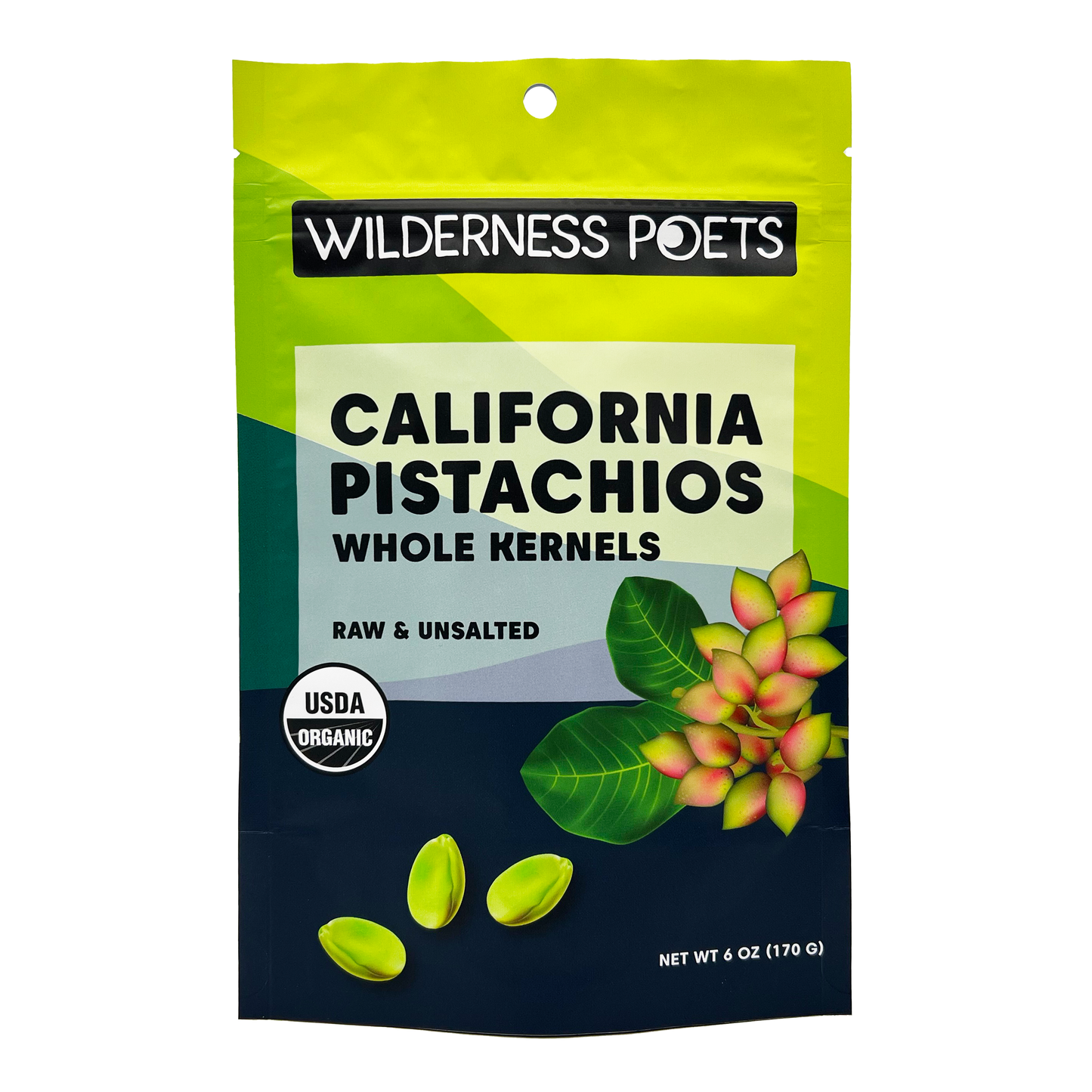 Pistachios - California Grown, Whole Kernels, Organic, No Shell