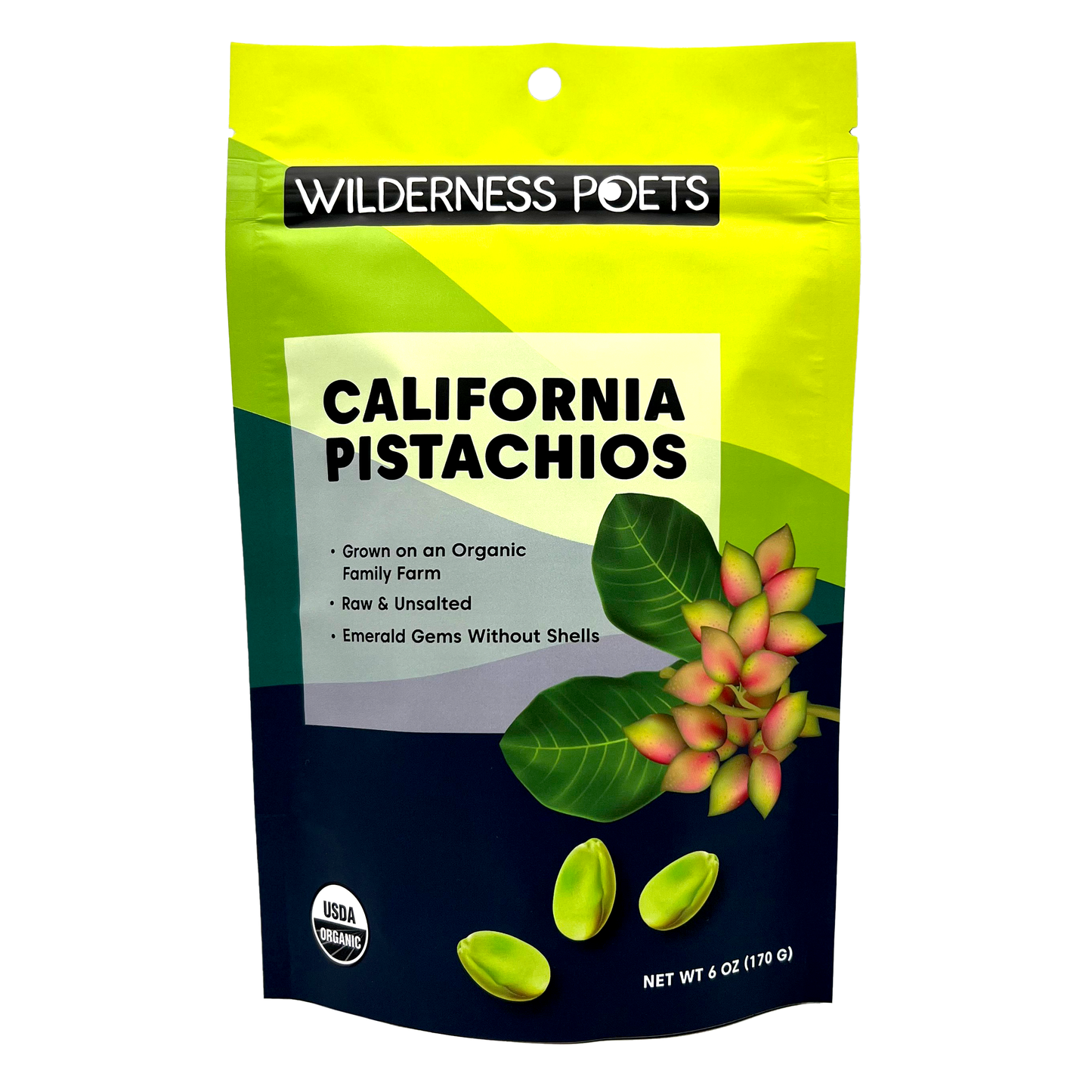 Pistachios - California Grown, Whole Kernels, Organic, No Shell