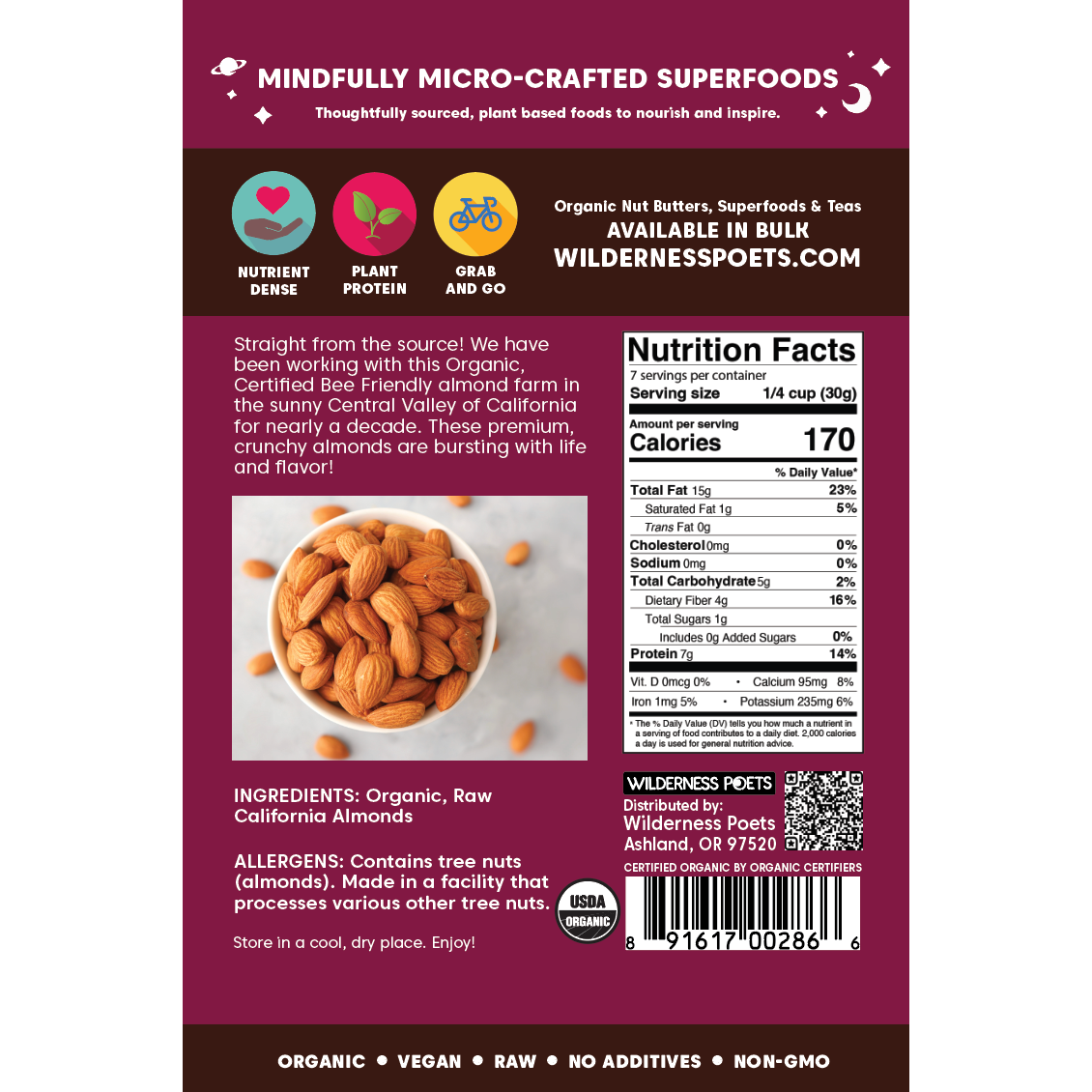 Almonds - California Grown, Organic