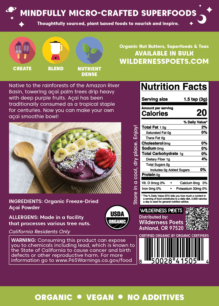 Acai Powder - Freeze Dried, Organic