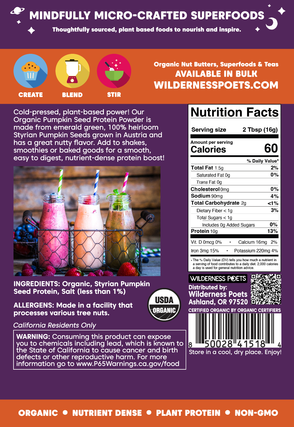 Pumpkin Seed Protein Powder - Austrian Grown, Organic