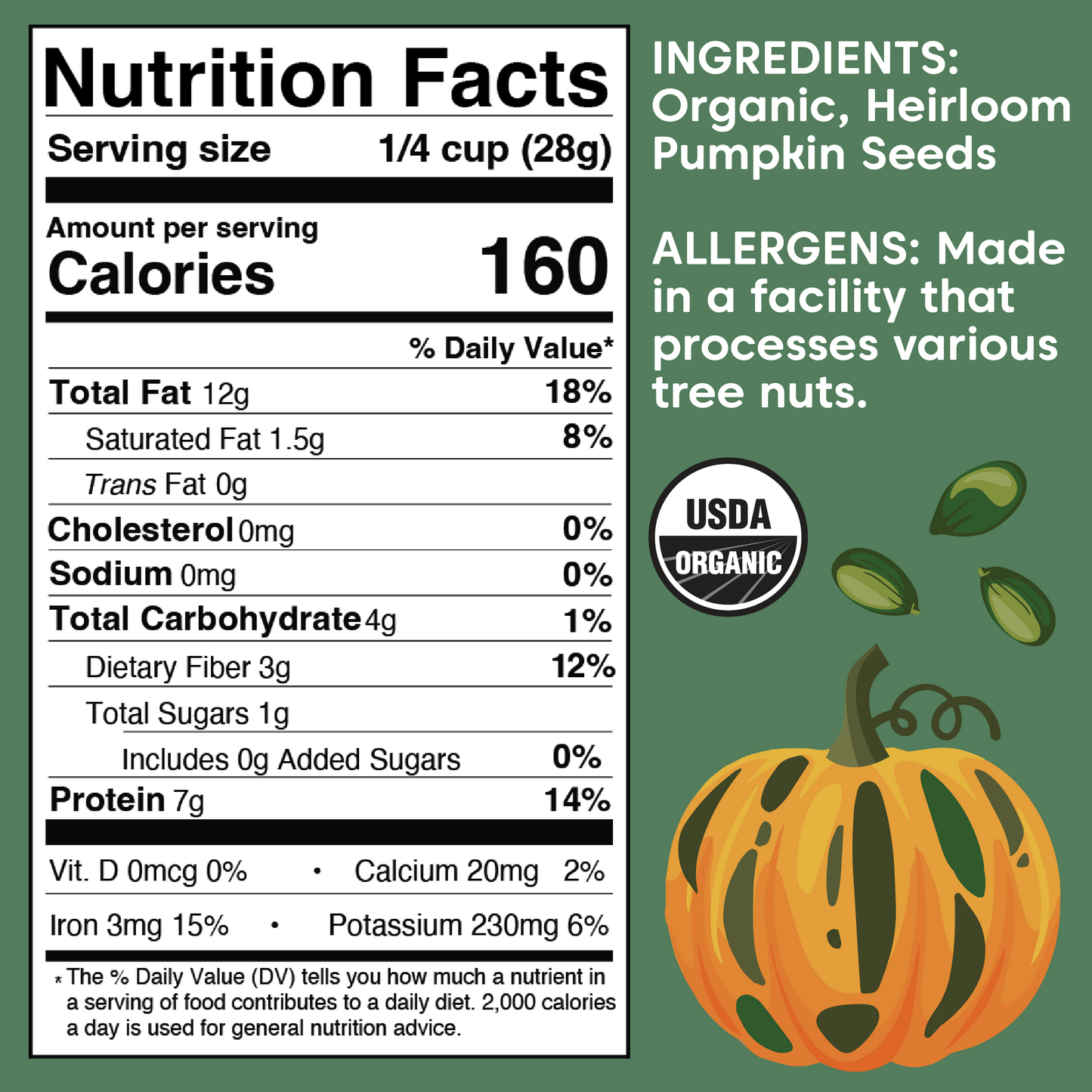 Heirloom Pumpkin Seeds - Organic, Raw