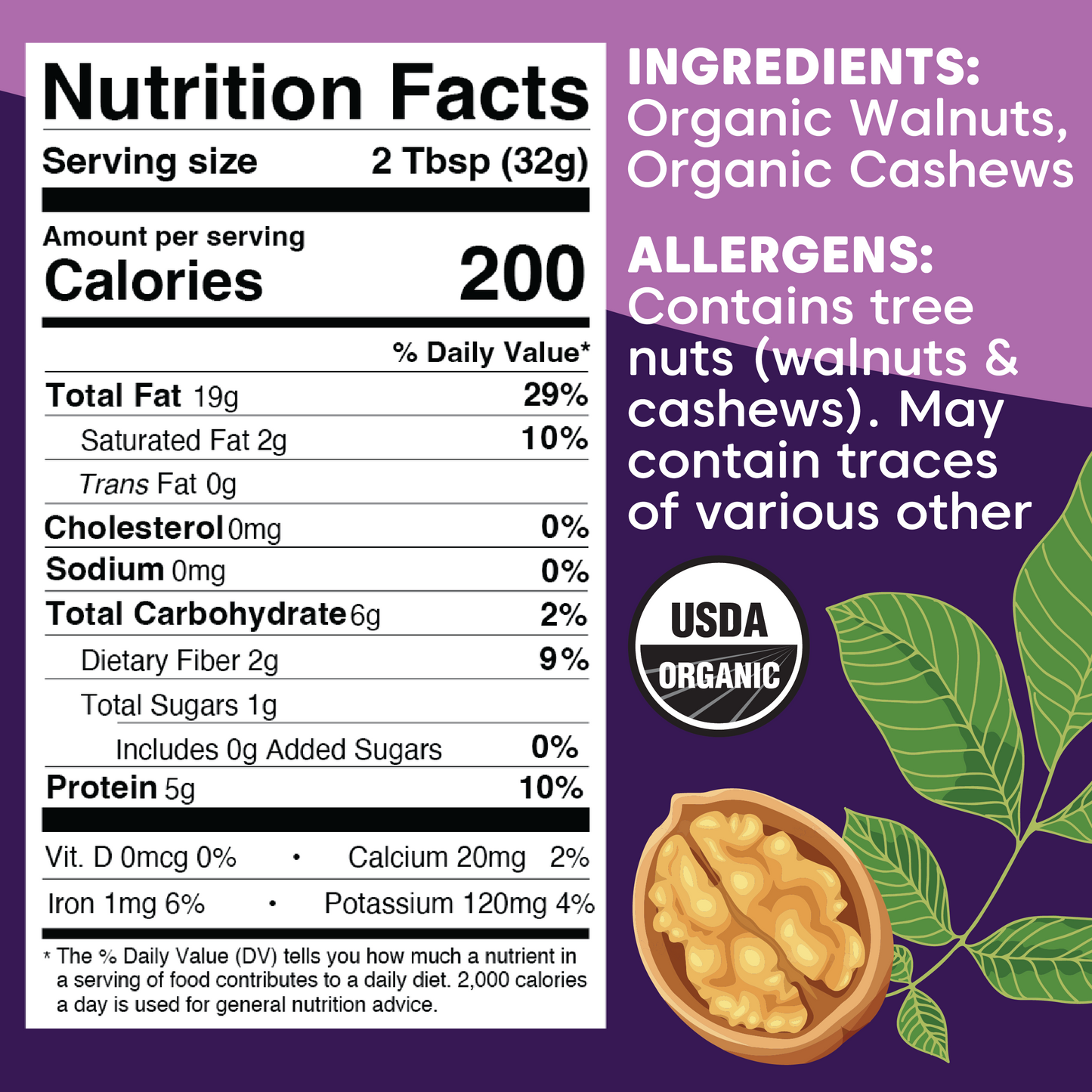 Walnut Butter with Cashews - Organic