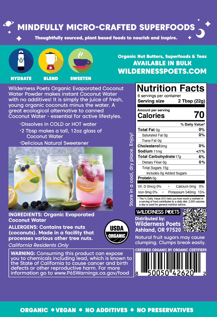 Organic Coconut Water Powder - Evaporated