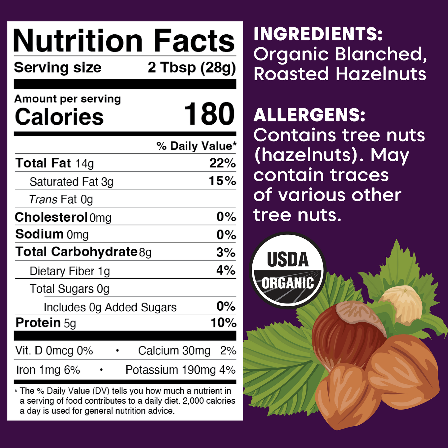 Hazelnut Butter - Organic & Roasted