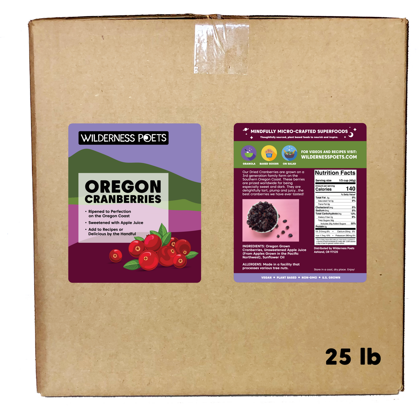 Cranberries - Oregon Grown, Dried